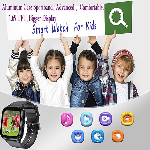 Miniatura 4 de Reloj inteligente para niños, reloj inteligente para niñas y niños con 26 juegos, grabadora de video y reproductor, calendario podómetro, linterna