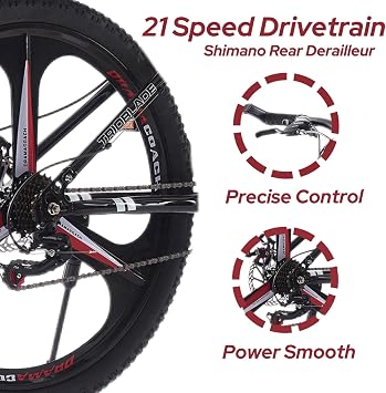 TRIOBLADE 24/26/27.5'' Folding Mountain Bike 21Speed Foldable Mountain Bicycle with Dual Disc Brakes 3 Spoke Wheels Mountain Bikes Dual Suspension Design for Adult Men Women