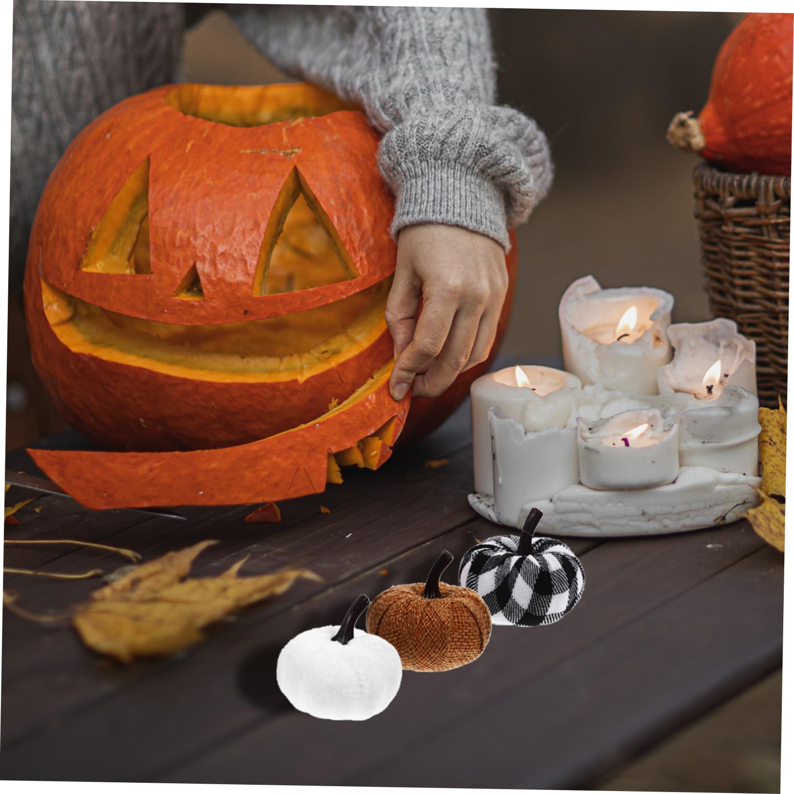 SOIMISS 30stücke Kunstleder Kürbis Dekorationen Herbst Deko Für Thanksgiving Halloween Vielseitige Tisch Und Raumgestaltung Leicht Und Bruchsicher