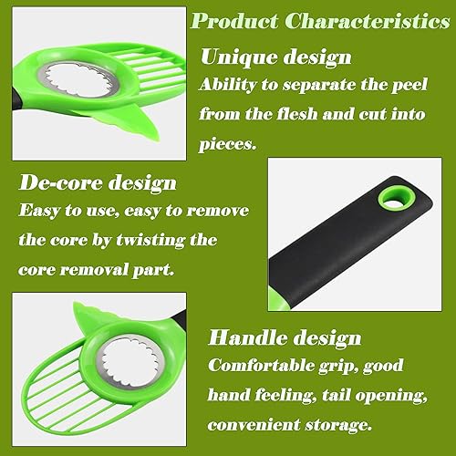 Miniatura 3 de Pwireless Cortador de aguacate 3 en 1, cortador de aguacate para frutas y verduras, herramienta de aguacate, cortador de aguacate, cuchillo de