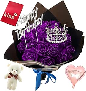 Amazon.com: MISSFASHION Glitter Roses Bouquet Forever Flowers ...