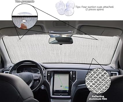 Car Windshield Sunshade Beautiful Blue Eyes Vehicle Front Windshield Sunshade UV Ray Reflector Sun Protector Sun Shade Visor, Keep Vehicle Cool, 55 x 30