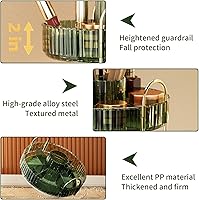 Vista 5 de Organizador de maquillaje giratorio de 360°, almacenamiento de maquillaje de gran capacidad, organizador de perfumes de 3 niveles, organizador