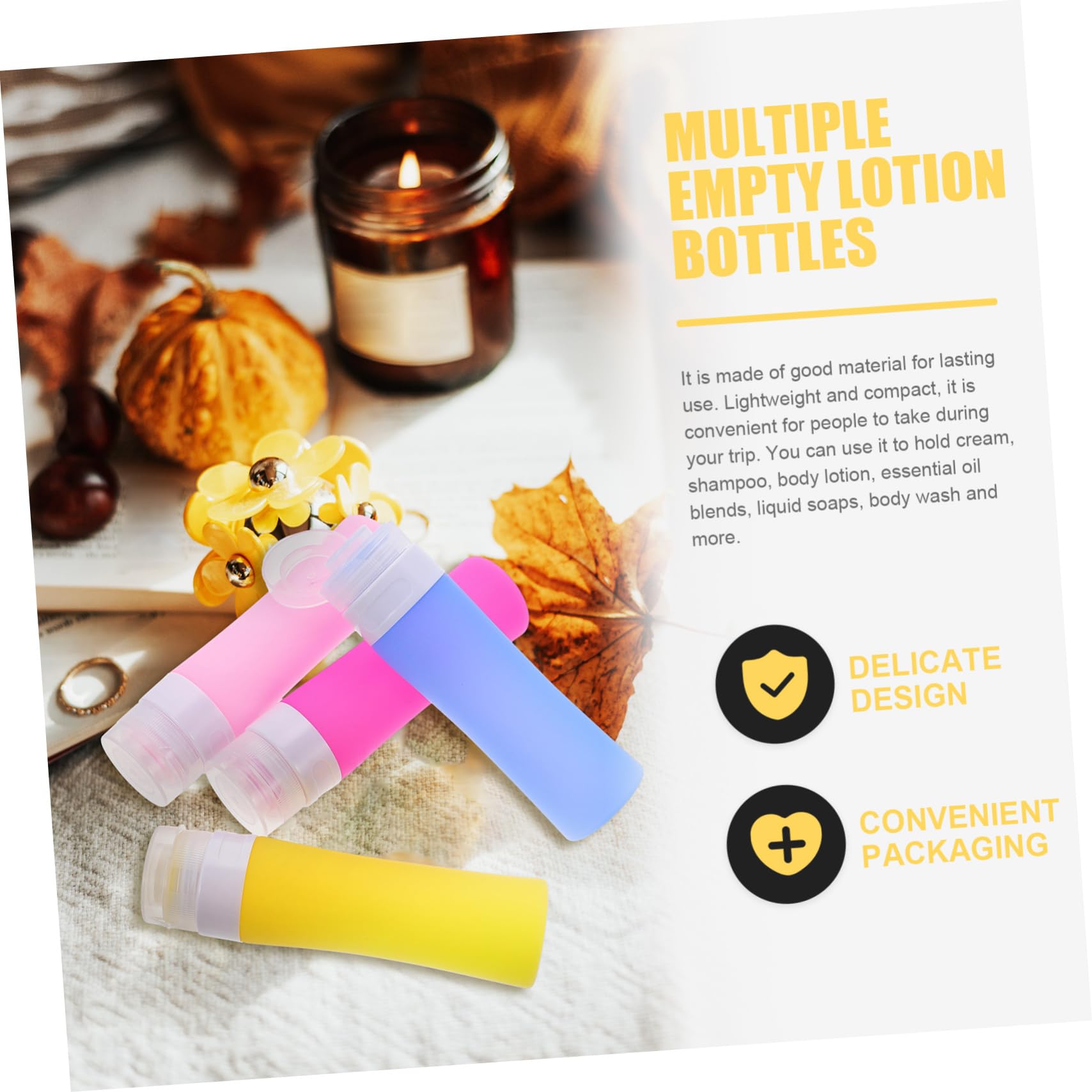 VICASKY 1set Bottiglie Di Silicone Per Viaggio Contenitori Ricaricabili Per Lozioni Shampoo e Cosmetici Vari Colori Pratici e Leggeri Per La Tua Bellezza Movimento