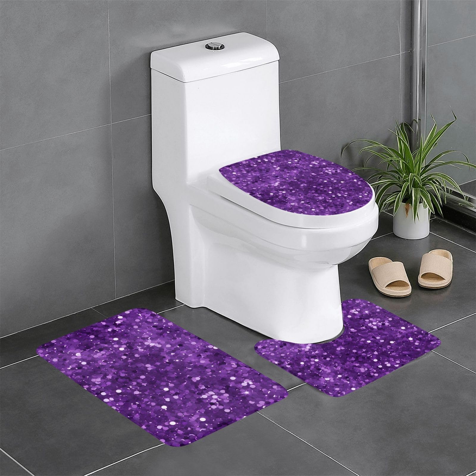 Tapis de salle de bain lot de 3 antidérapant et facile à nettoyer pour douche