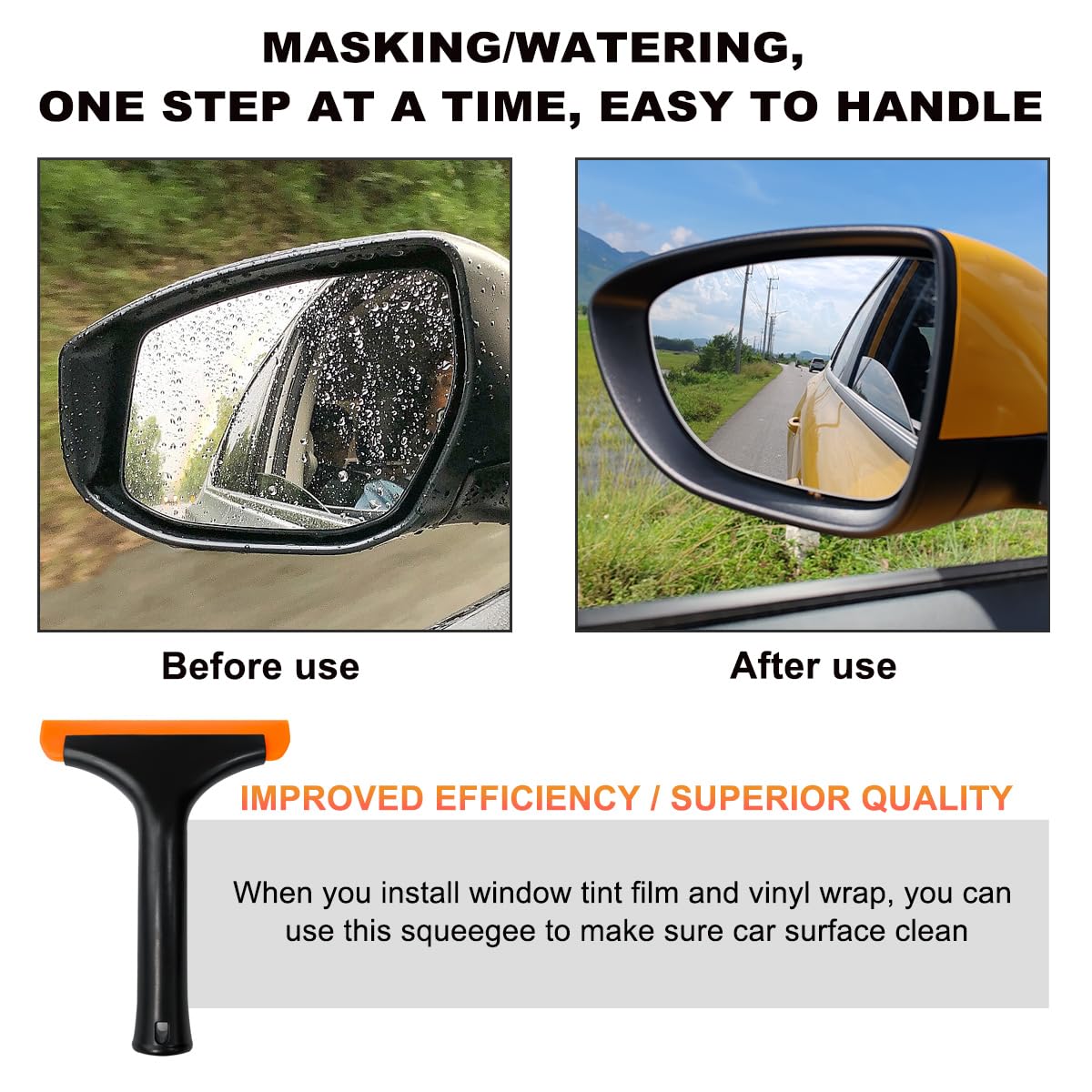 Small Silicone Window Squeegee 5 9 Inch Car Windshield Water Blade Squeegee with Non-Slip Handle All-Purpose Cleaning Squeegee — view 6