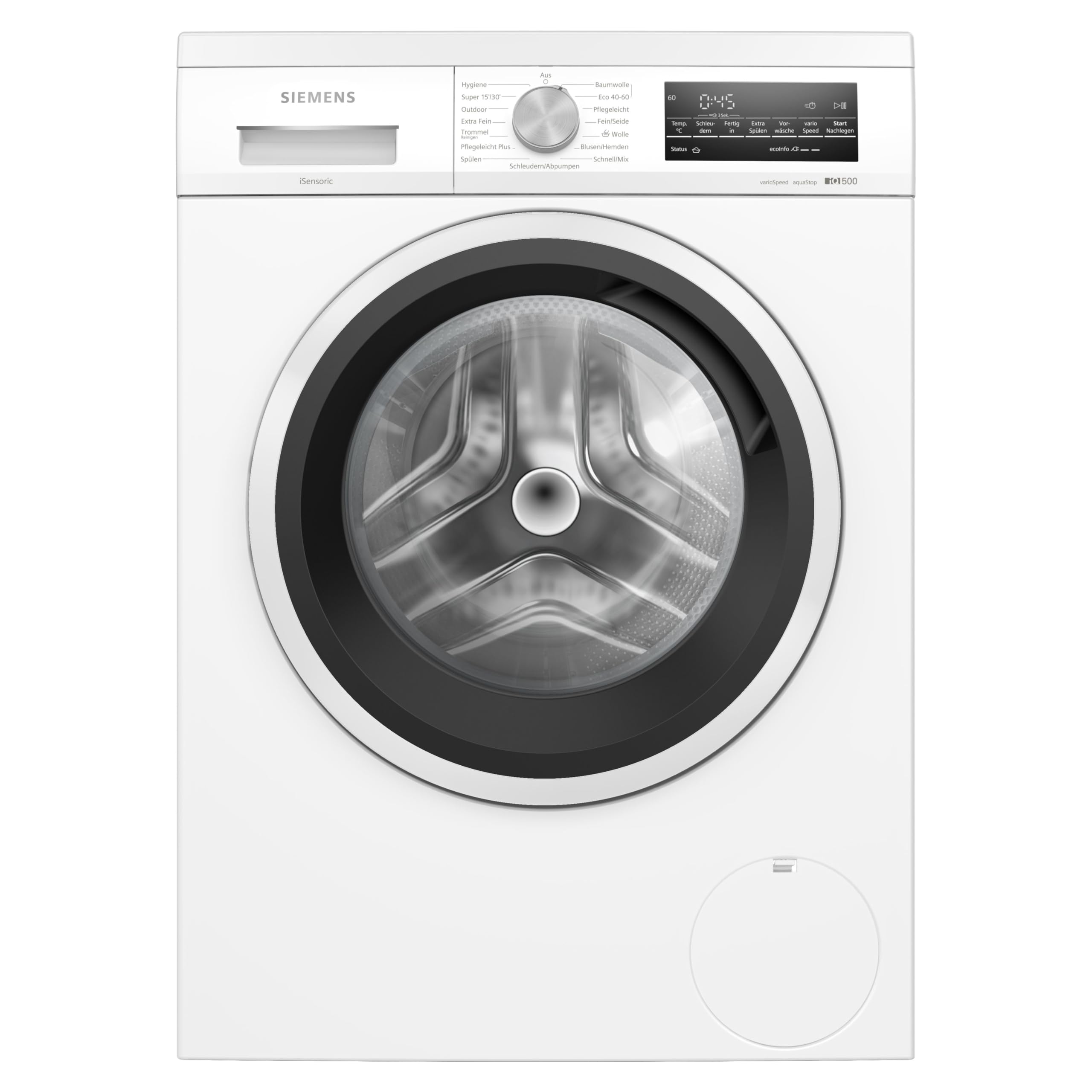 Siemens WU14UT42, iQ500 Waschmaschine, 9kg, 1400 UpM, Unterbaufähig, Extra stromsparend und leise, varioSpeed für kürzere Programme, LED-Display, Outdoor-Programm, Nachlegefunktion, aquaStop