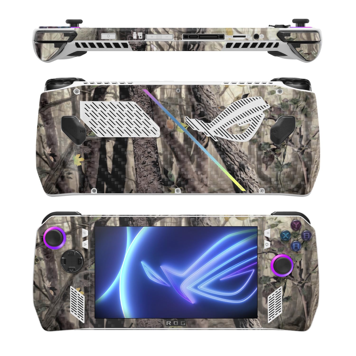 MightySkins Carbon Fiber Skin Compatible with Asus ROG Ally - Tree Camo | Protective, Durable Textured Carbon Fiber Finish | Easy to Apply, Remove, and Change Style