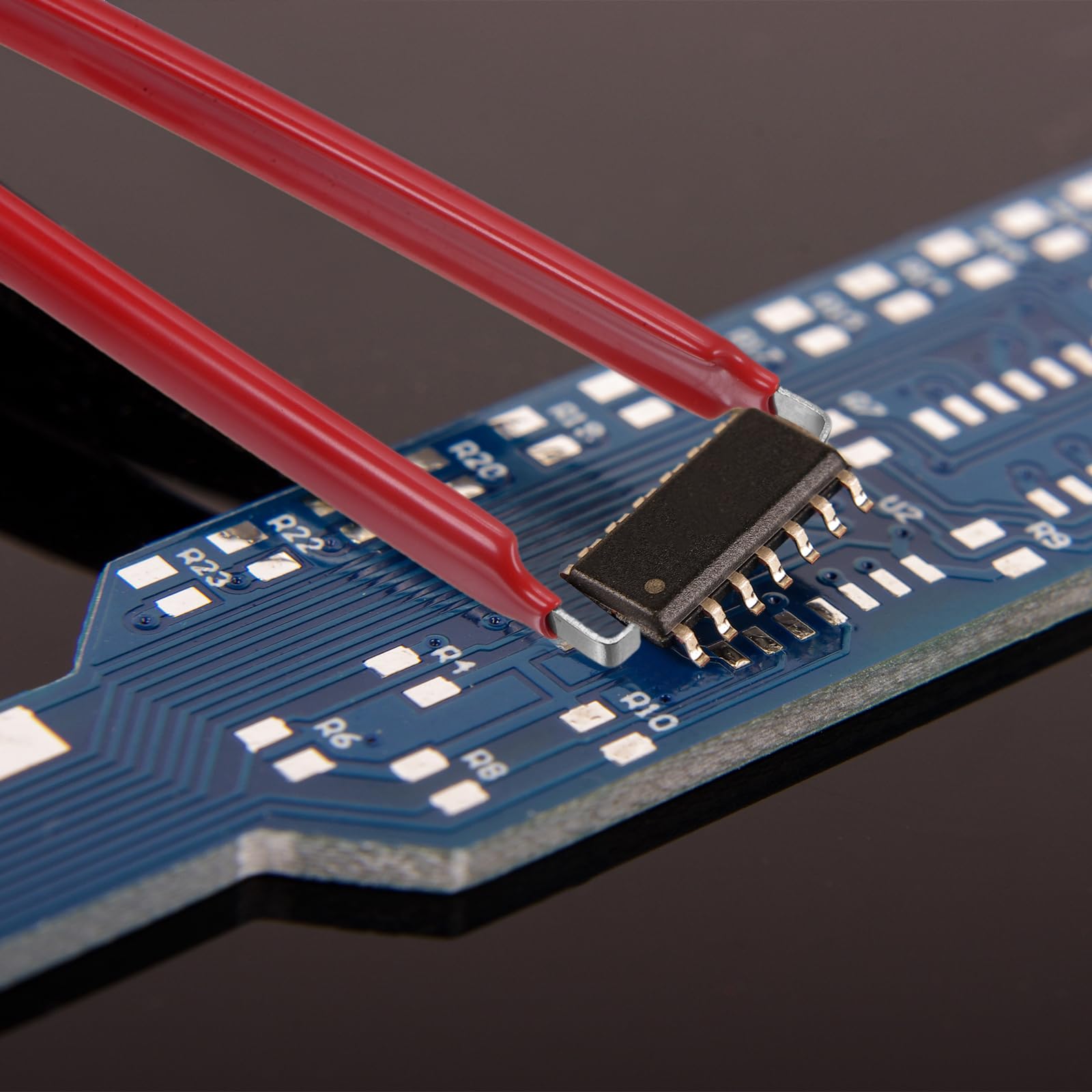 QUARKZMAN 3Pezzi Estrattore Chip Ic Estrattore a Forma di U in Acciaio Inossidabile con Impugnatura in Vinile Isolato Estrattore di Componenti Della Scheda Madre Del Circuito, Nero
