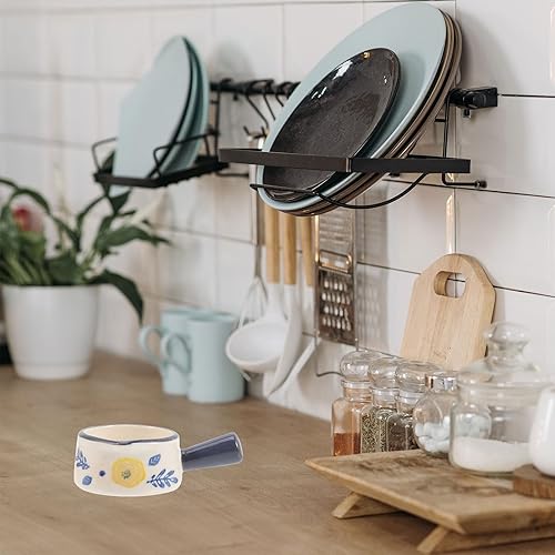 Miniatura 7 de Veemoon Taza de leche de cerámica Calentador de chocolate Calentadores de café Olla de chocolate Olla de esmalte Cacerola derretidor de mantequilla