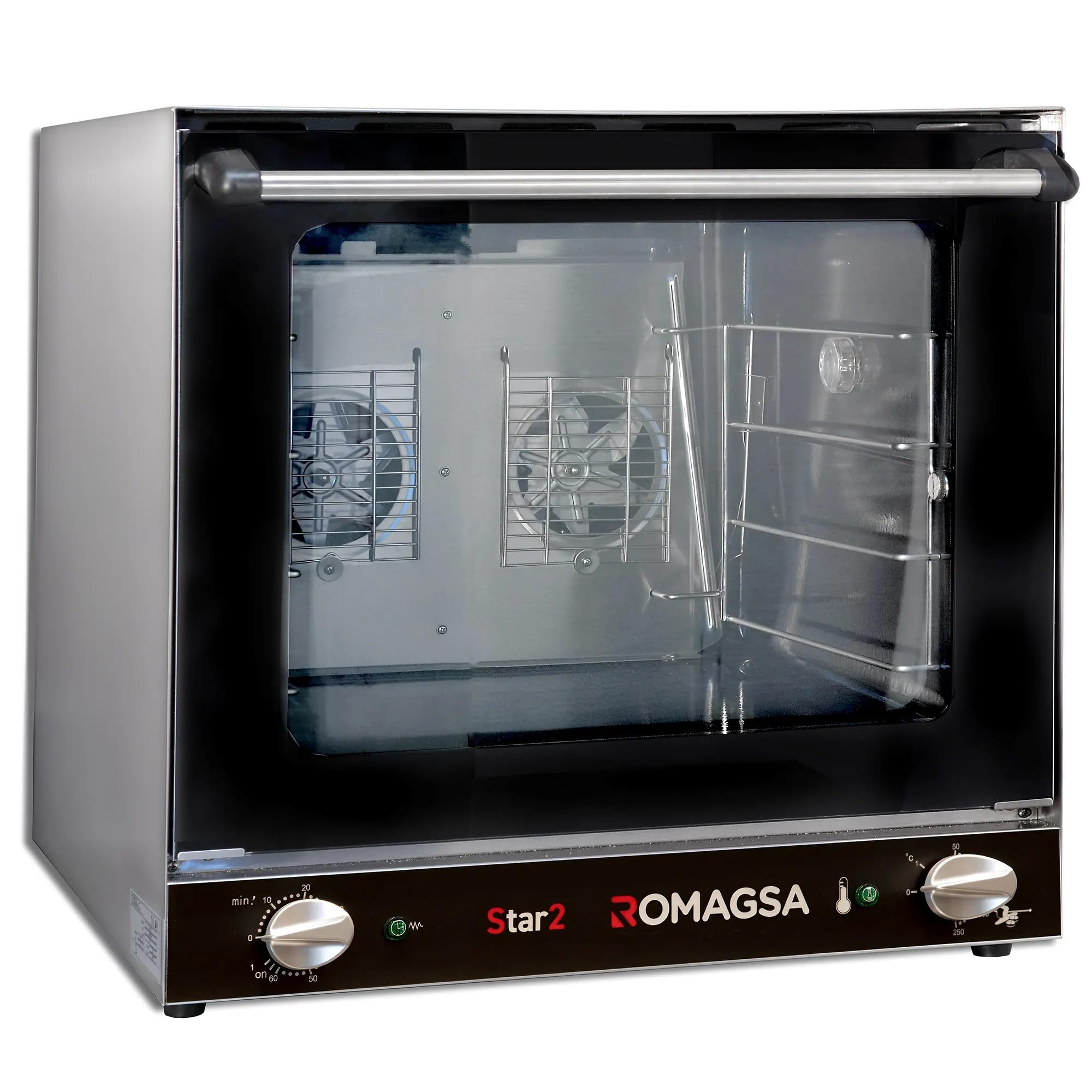 MBH - Forno professionale STAR2 con doppio ventilatore per 4 vassoi 440x315 mm. Forno compatto per ospitalità, panetteria e pasticceria con interni smaltati (595 x 560 x 575 mm)