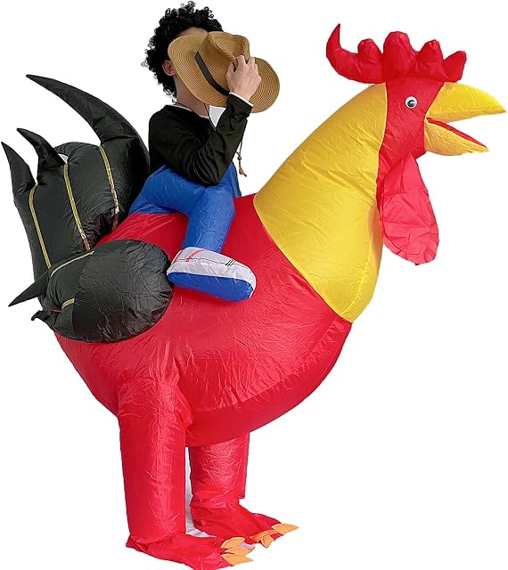 ERSTUME Inflatable Rooster Costume, Inflatable Fancy Dress and Halloween Costumes, Rider Costume for Christmas Birthday Wedding Easter Party