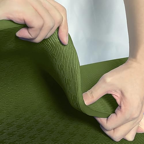 Miniatura 5 de Hatha Yoga Tapete de yoga de TPE grueso de 72 x 27 x 13 pulgadas, antideslizante, ecológico, tapete de ejercicio para yoga, pilates y entrenamientos