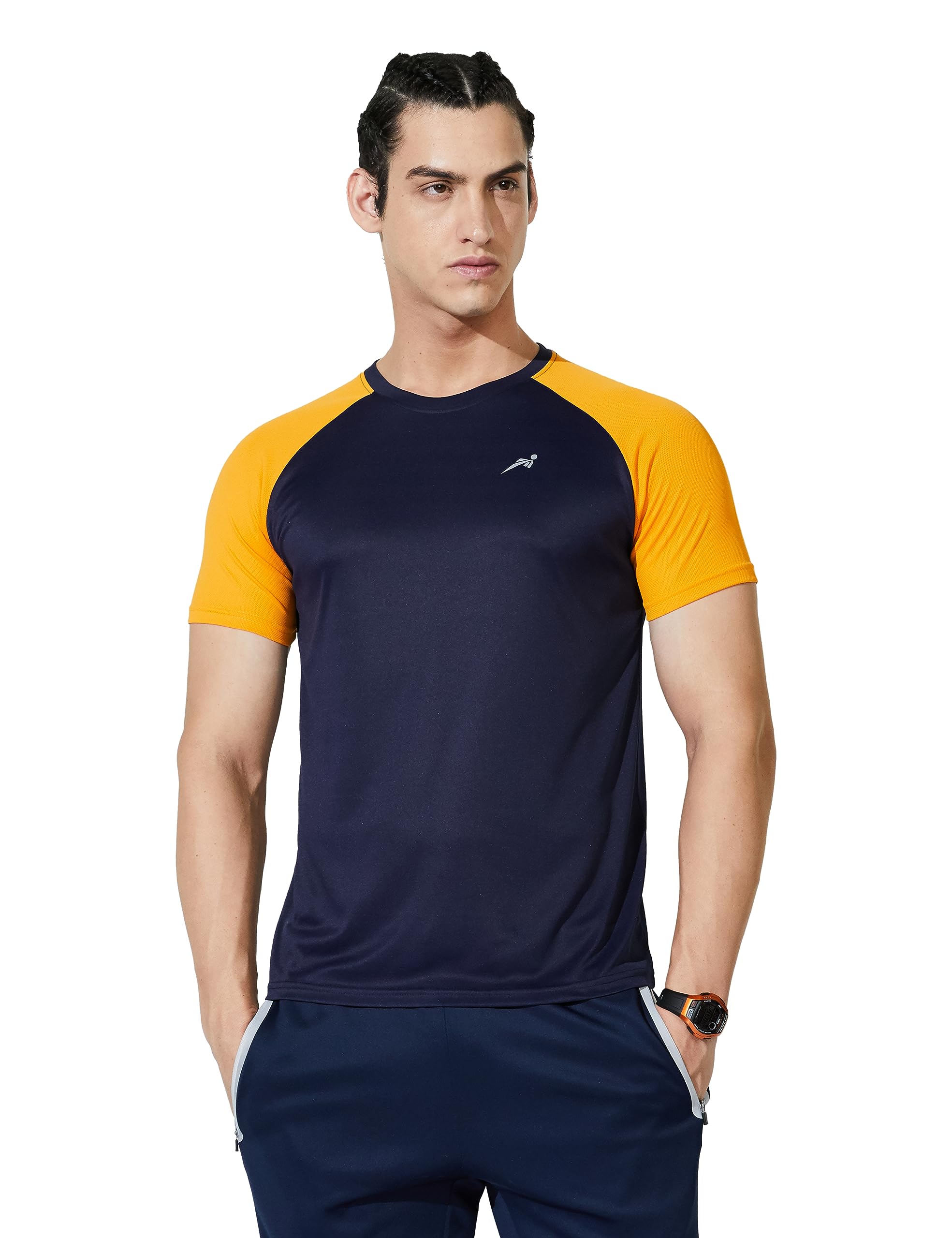 Amazon Brand - Symbol Men's Color Block Active Regular Fit Sports T-Shirt | Round Neck | Half Sleeve (Available in Plus Size and Combo Pack of 2)-picture-20