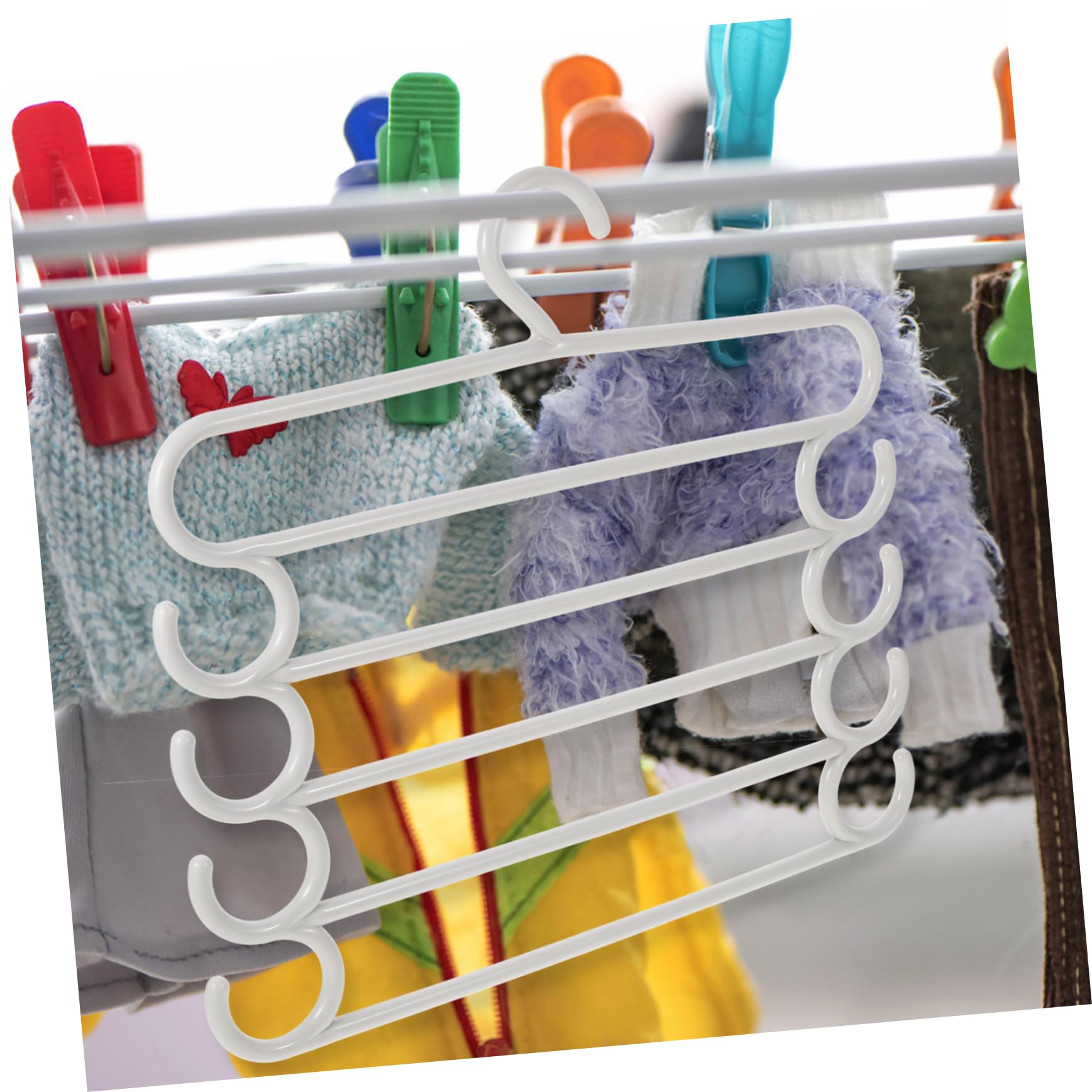 5stücke Mehrfach Hosenbügel Platzsparend Mehrlagige Kleiderbügel Krawattenbügel Schalbügel Knitterfrei Hosenorganizer für Kleiderschrank