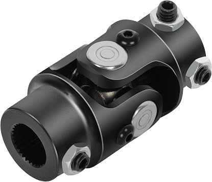 CCIYU 3/4" DD X 3/4-30 Spline Single Steering Black U-Joint Shaft 83mm