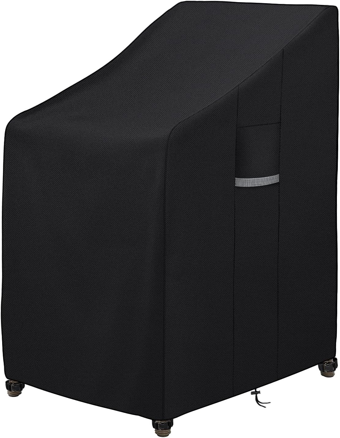 Dokon Garden Stacking Chair Covers Waterproof Heavy Duty 600D Oxford Fabric Garden Chair Covers with Air Vent Windproof Anti-UV Patio Stackable Chair Cover, Outdoor Chair Covers (65x75x80/120cm)