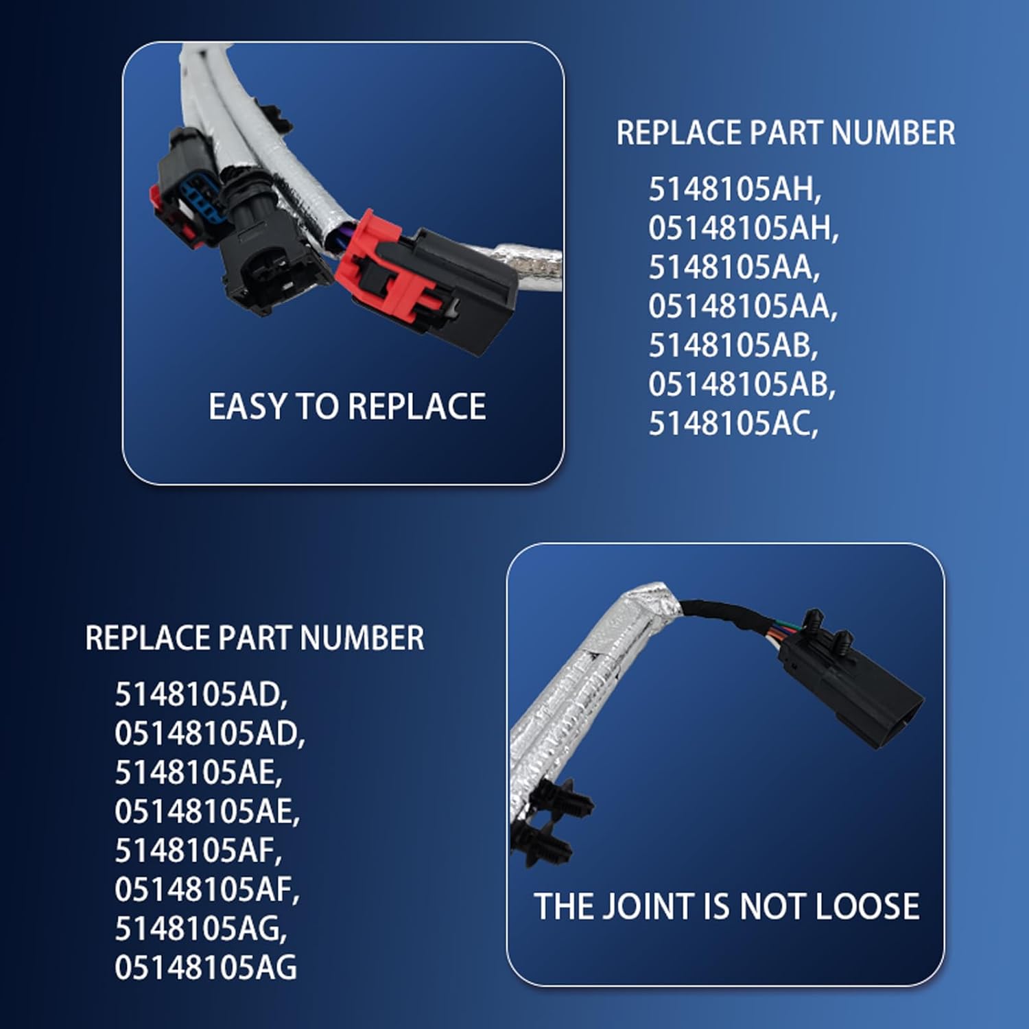 Knock Oil Pressure Temp Sensor Wiring Compatible with Jeep Dodge Chrysler RAM 2011-2016 Replace 05148105AH 5148105AH 5148105AA 05148105AA 5148105AB 05148105AB 5148105AC 05148105AC