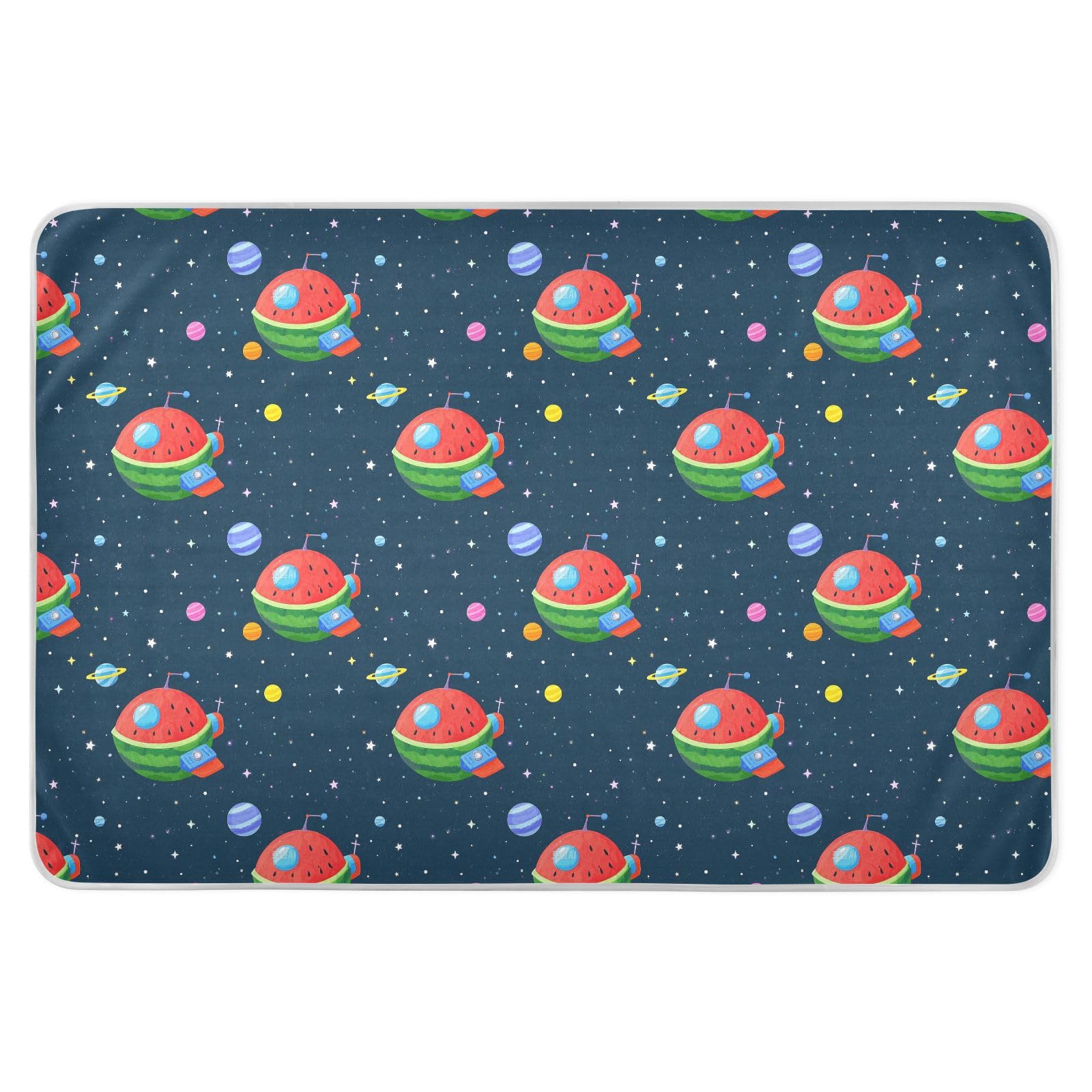 Fun Watermelon Galaxy Spaceship Navy Blue Toddler Water Resistant Potty Training Cover Anti-Lip Travel for Infant Baby , 52