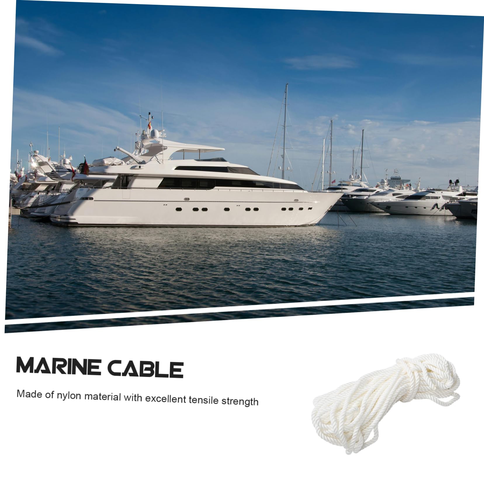 1 Rolle Geflochtenes Nylonseil Weiß Hochwertige Marineleine für Sicheres Anlegen und Festmachen von Booten für Yacht und Hafen Langlebig und Robust