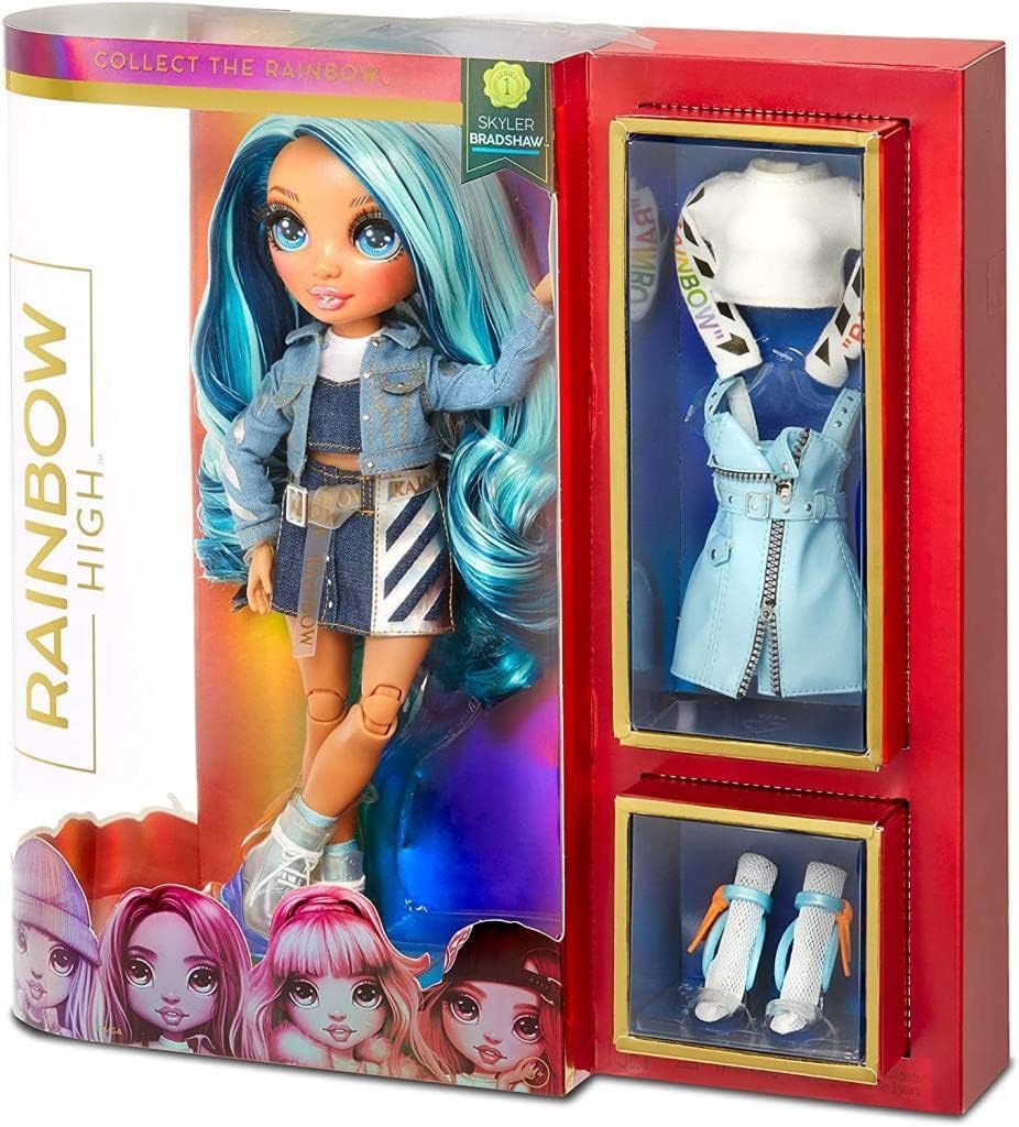 Rainbow Surprise Rainbow High Skyler Bradshaw - Blue Clothes Fashion Doll with 2 Complete Mix & Match Outfits and Accessories, Toys for Kids 4 to 15 Years Old