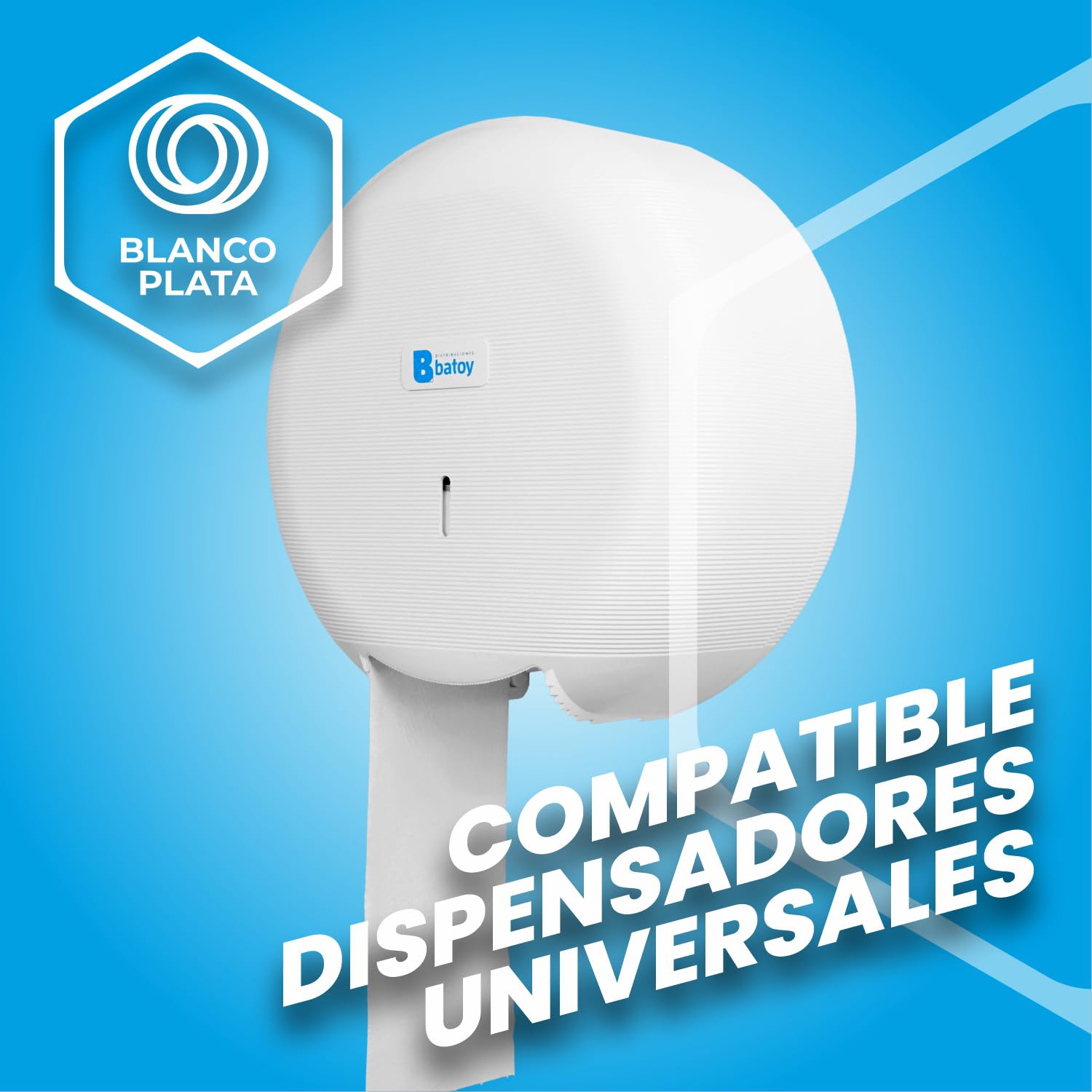 Papel Higiénico Industrial de 2 Capas 100% celulosa, 18 rollos (18 Rollos de 100m)
