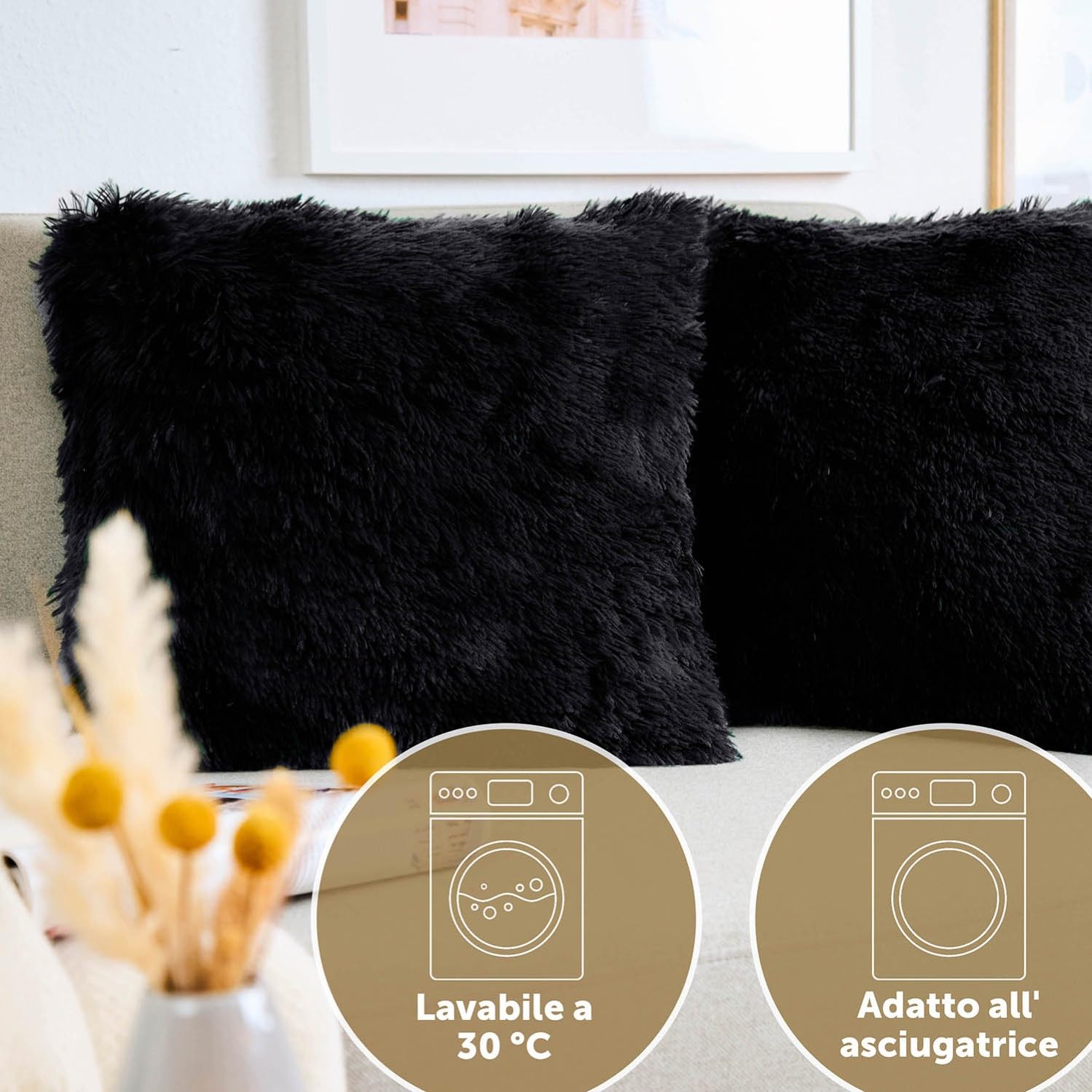 Blumtal Federa Cuscino Pelosa, 2 Pezzi, Copri Cuscino Peloso, Federa Peluche, 45 x 45cm