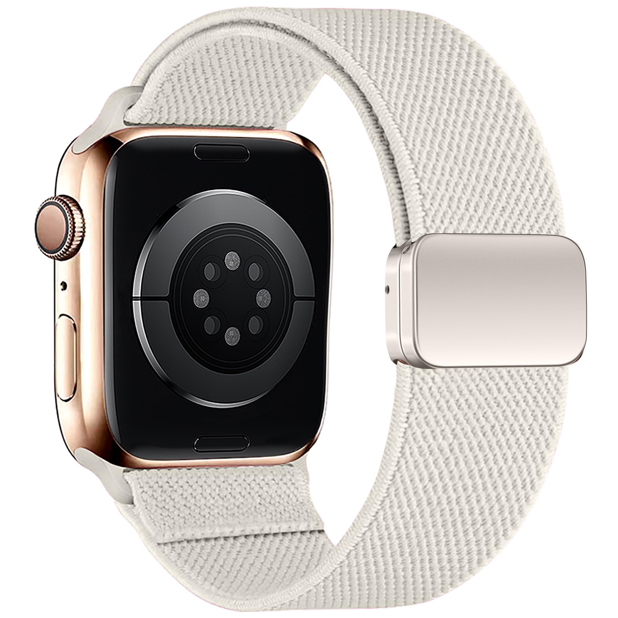 XMUXIMagnetic Nylon Strap Compatible with Apple Watch Band 45mm 44mm 41mm 40mm,Soft Sport Solo Loop Watch Belt for iWatch Bands Series 9 8 7 6 5 4,SE/2nd,Women Men