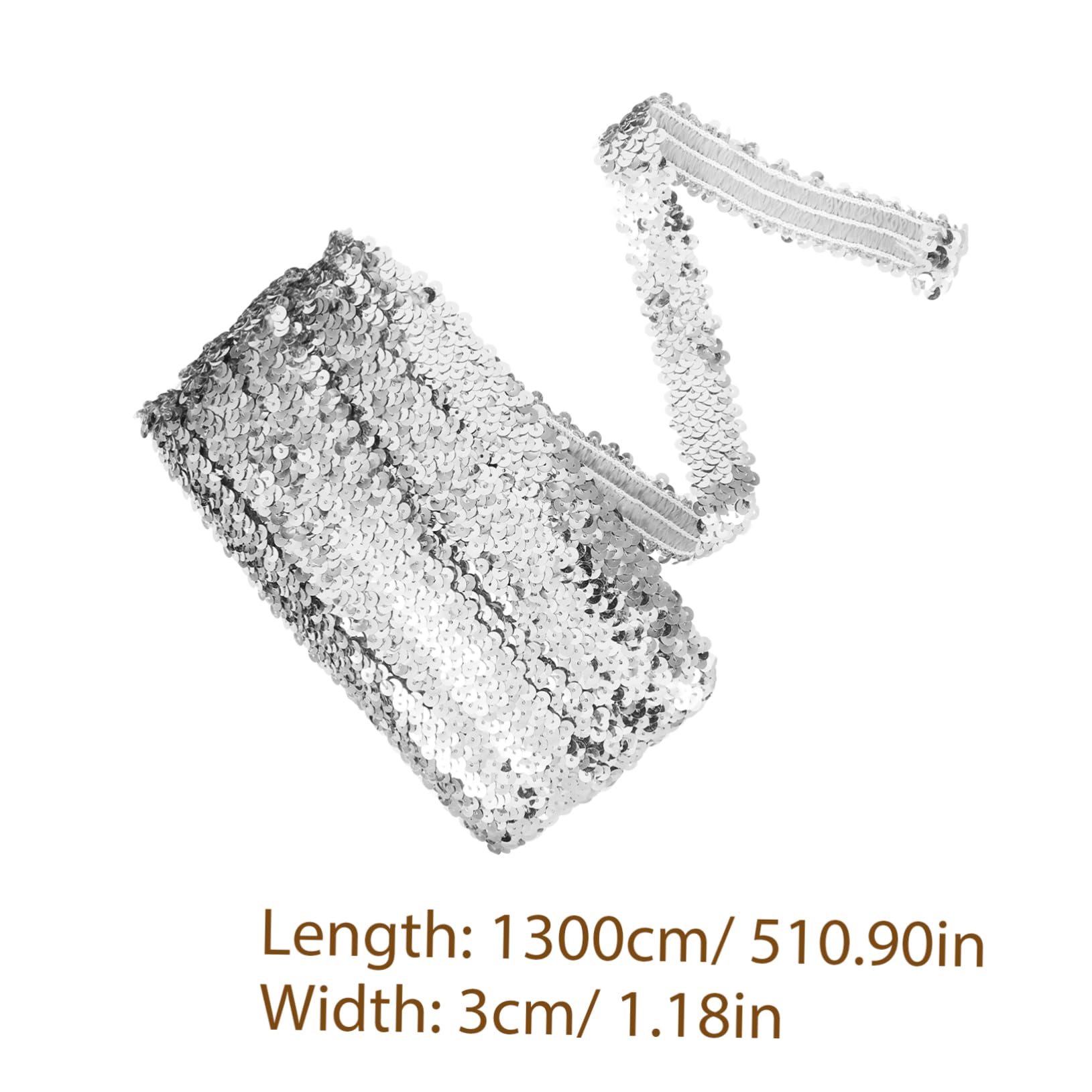 ERINGOGO DIY Craft Trim Sequins Lace Tassel Fringe Trim Elastic Waist Belt for Dress and Lingerie