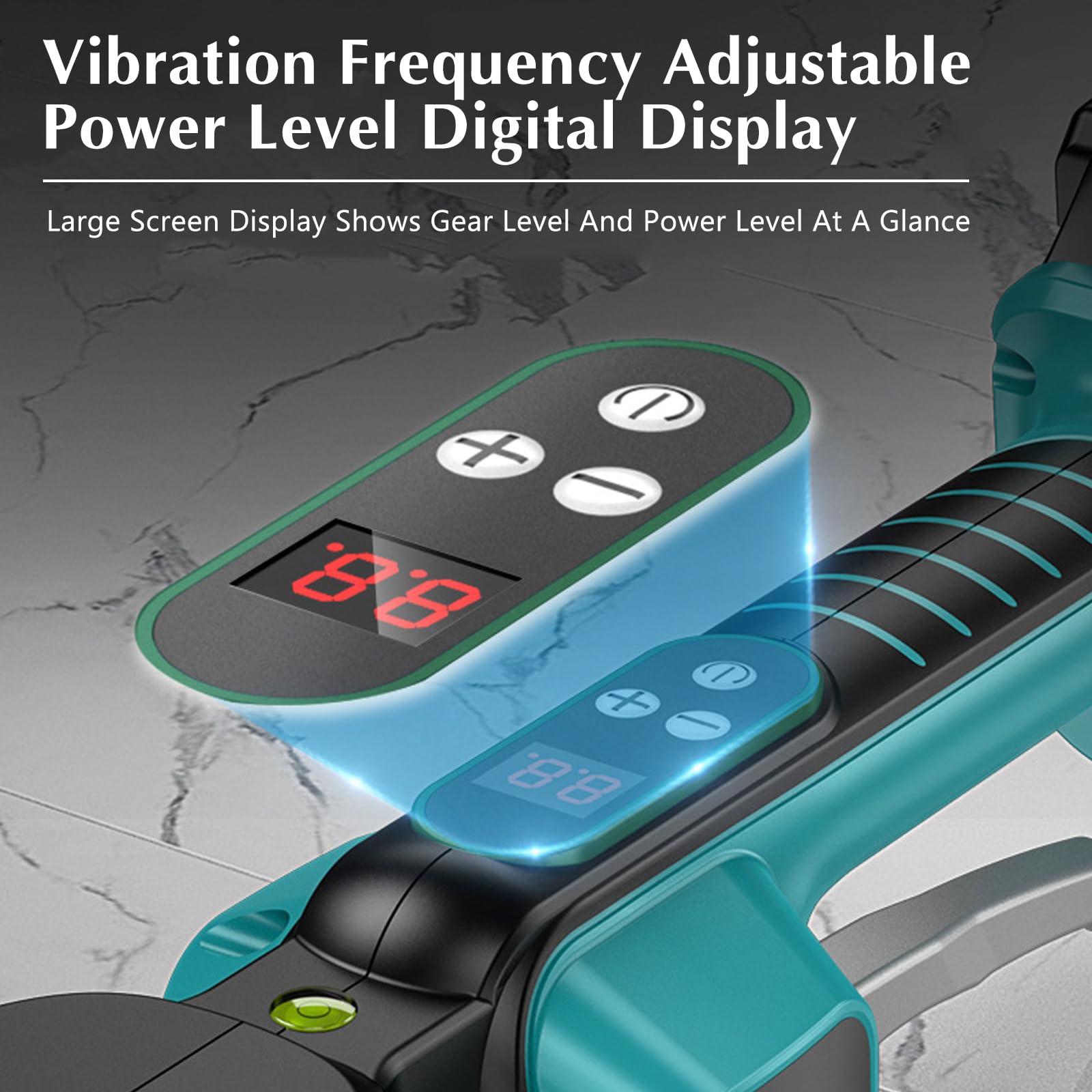 Cordless Tile Vibration Leveling Machine 18V - 8 Speed Portable Tiler Vibrator Tool With Smart Display, 25000r/min For Wall & Floor Tiles (Blue)