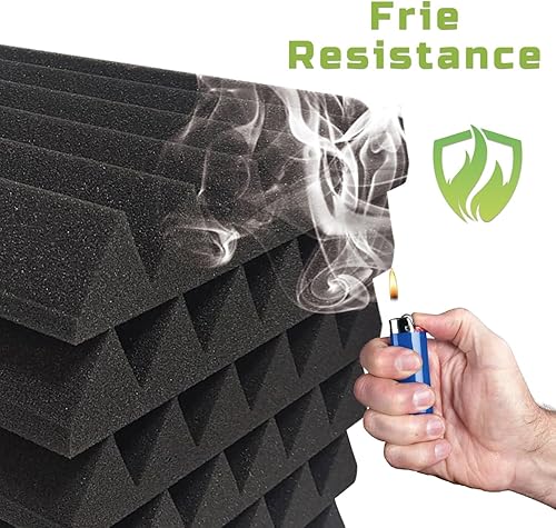 Miniatura 3 de Paquete de 56 paneles de espuma acústica, 2 x 12 x 12 pulgadas, paneles de espuma a prueba de sonido diseñados por Mirovant para paredes, cuñas