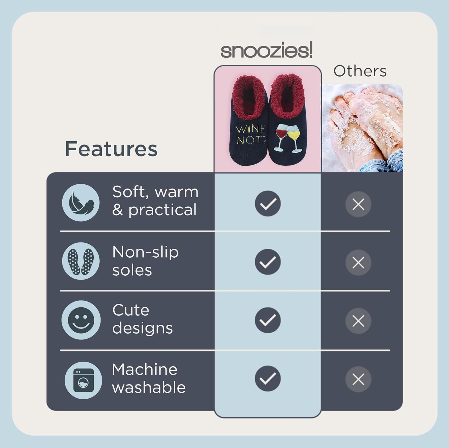 Snoozies Wine Slipper Socks for Women, Funny Wine Gifts and House Slippers Soft Non-Slip, Sherpa Lining, Indoor Cute Slippers - Image 4