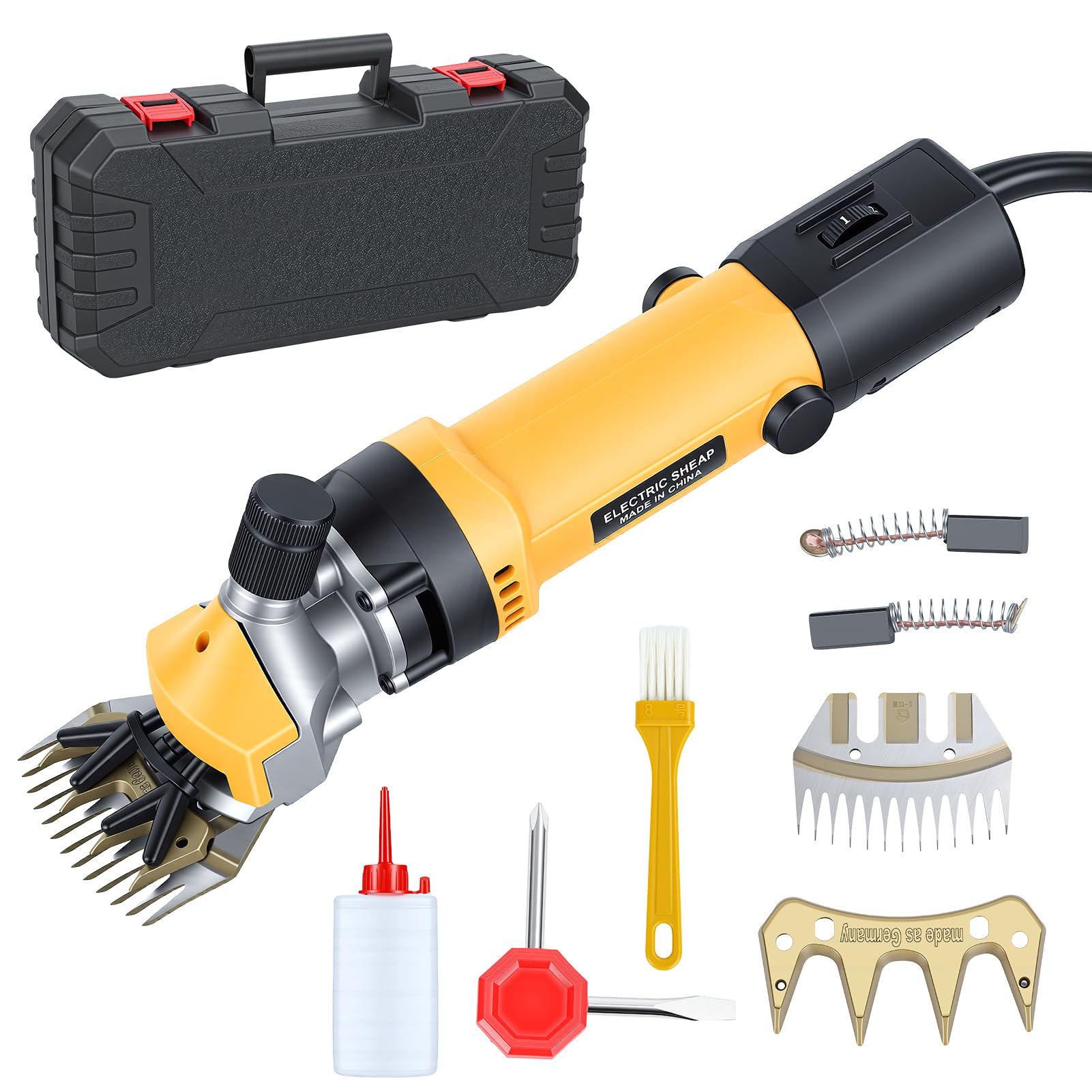 850W 6 Speed Electric Sheep Shears, Livestock Clippers with 2 Durable Blades, Professional Heavy Duty Electric Wool Clippers for Farm Livestock Horses Goats Alpacas