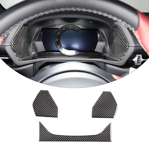 Fgtagtal Adhesivo de fibra de carbono suave para Toyota Supra GR A90 A91 MK5 2019-2022, cubierta de consola de tacómetro para panel de instrumentos,