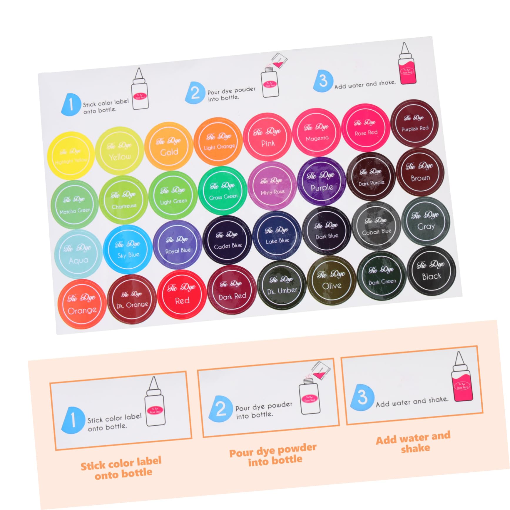 Kit De Teñido De Ropa Colores Polvo Para Teñir Perfecto Para Campamento De Verano y Actividades De Grupo.