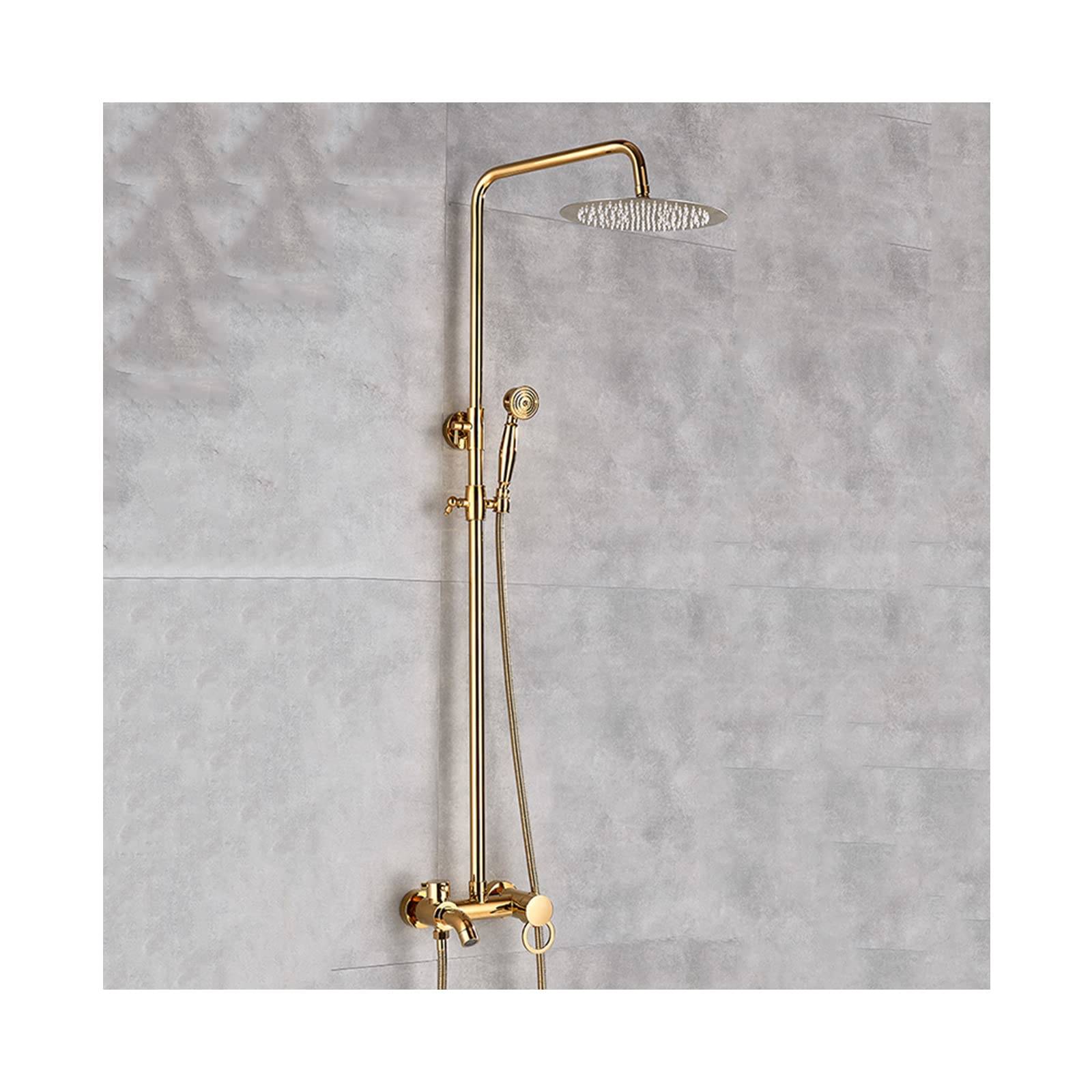 GLJTUO Shower system, Shower System Modern Design Shower Faucet Set Wall Mounted Brass Rainfall Shower Head System with 20 cm Rainfall Shower Head and Hand Shower Exposed Shower