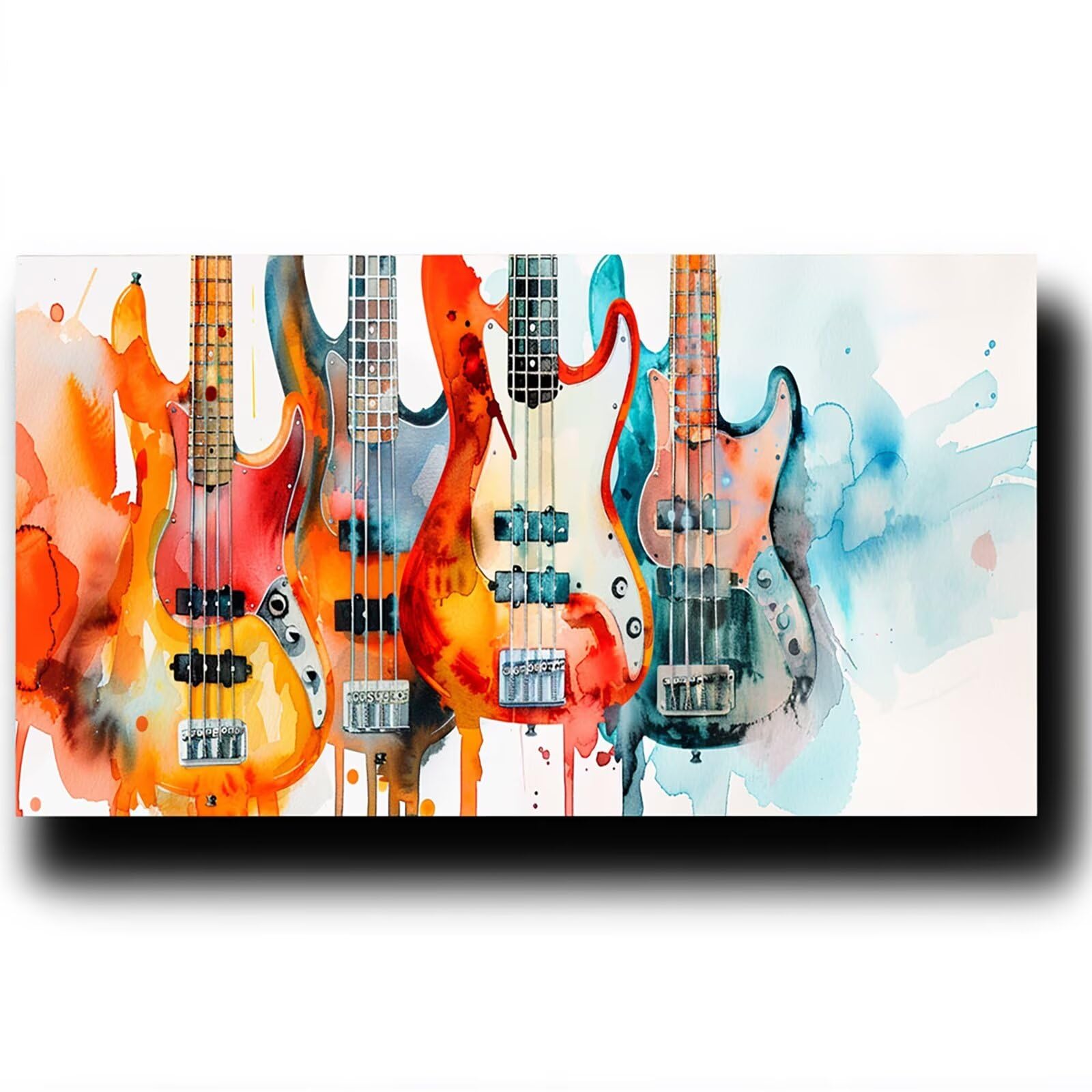 DIY Malen nach Zahlen Erwachsene Gitarre Malen nach Zahlen ab 7 jahre Mädchen Musikinstrument Kreativ set für Erwachsene mit Leinwand Acrylfarben set und Pinsel, Bastelset zum Bemalen 80X160cm 7w-M-4