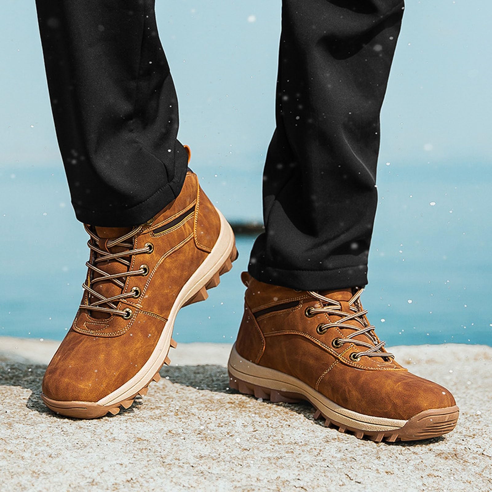 Ocio Temporada fría, Nieve algodón Acolchado Botas Altas, Zapatos Transpirables para Estudiantes y Adolescentes, cálidos y Antideslizantes para Invierno