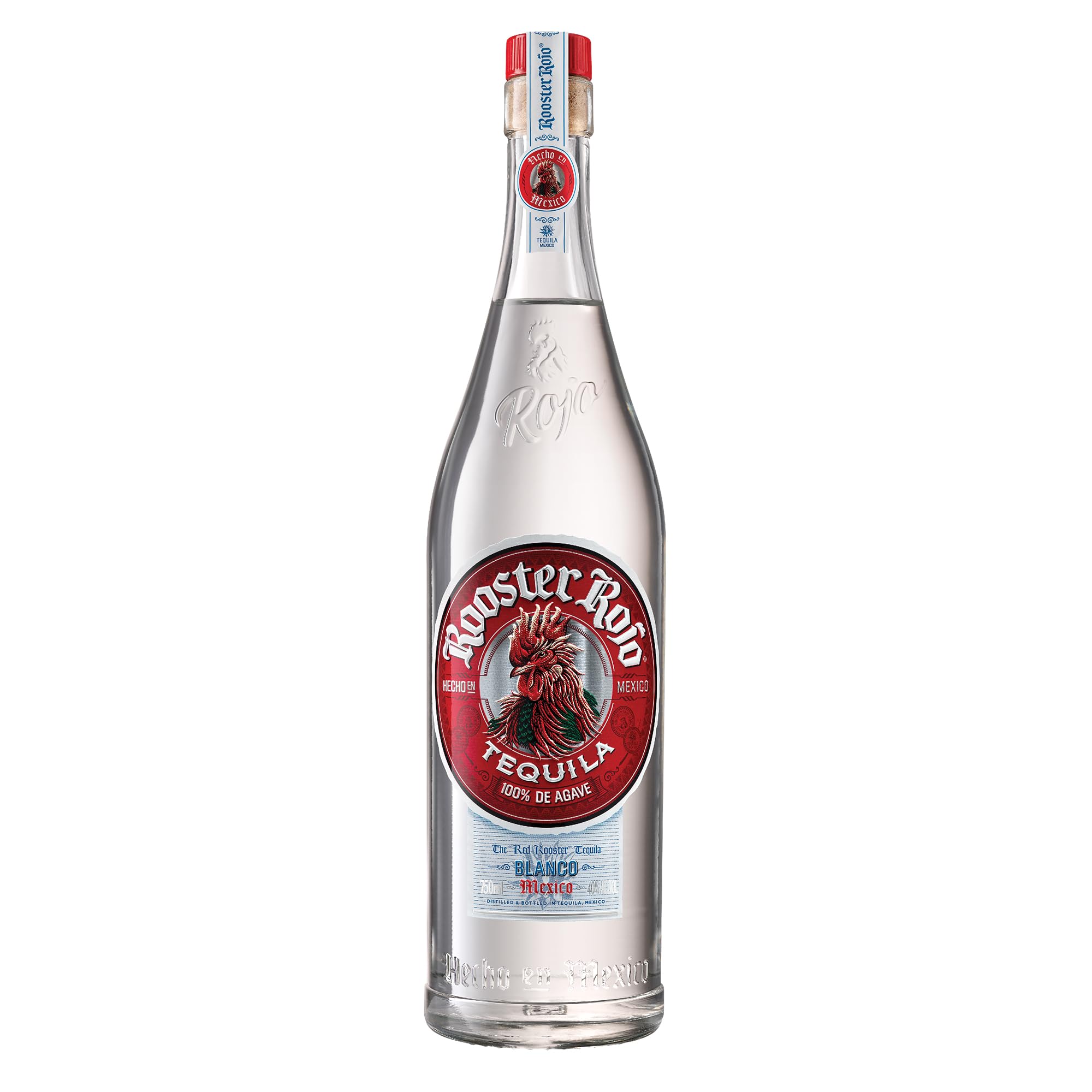 Rooster Rojo Blanco Tequila 70cl, 38% ABV | 100% Blue Webber Agave | Double Distilled, Filtered Through Silver, Unaged Spirit