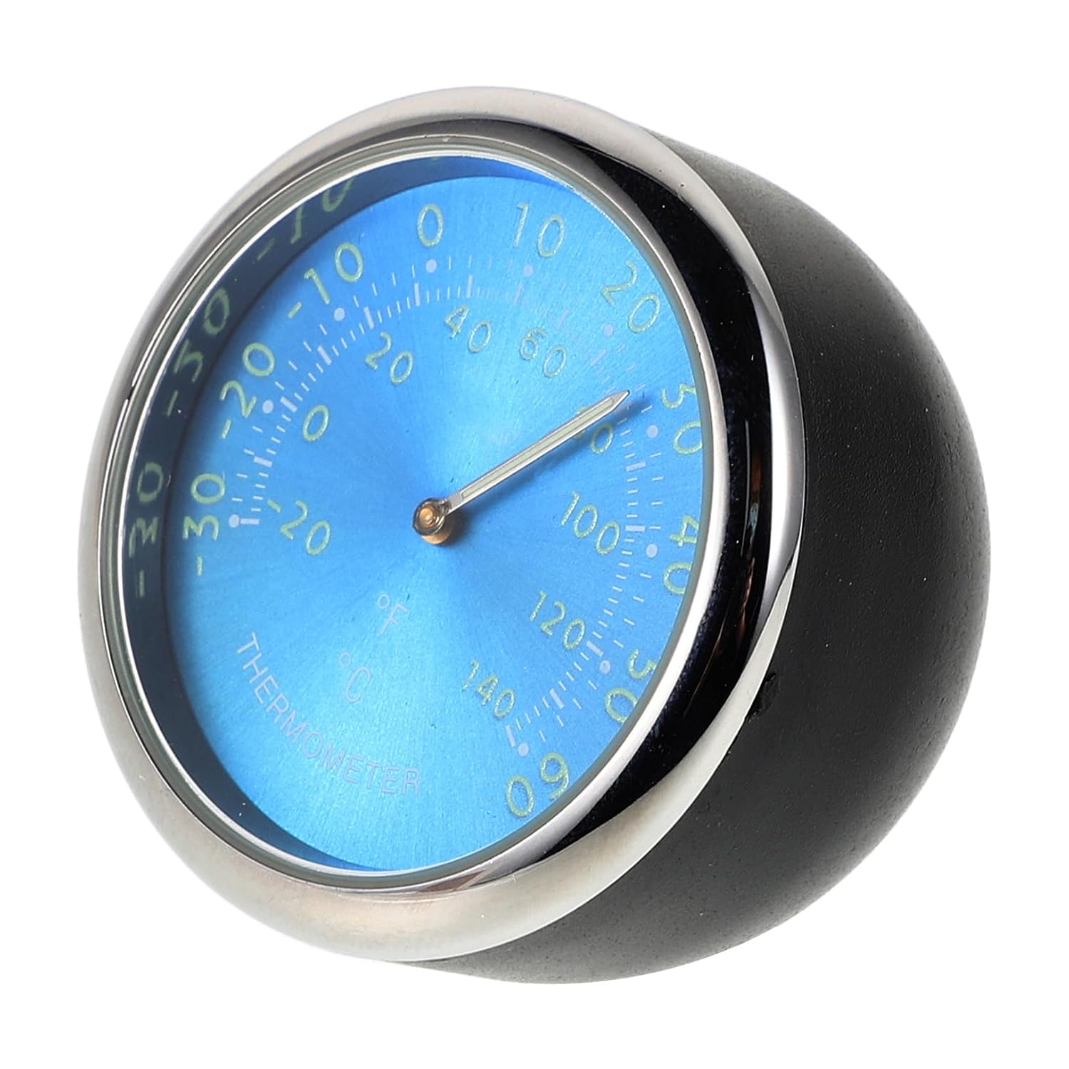 Night Glow Car Dashboard Thermometer Clock with High Precision Quartz Movement Real Interior Temperature Display Luminous Electronic Clock for Comfortable Driving Blue