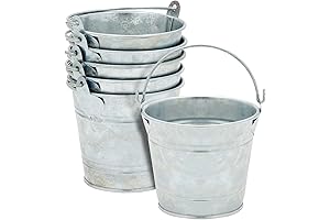 Juvale 6 Pack Mini Metal Bucket with Handle