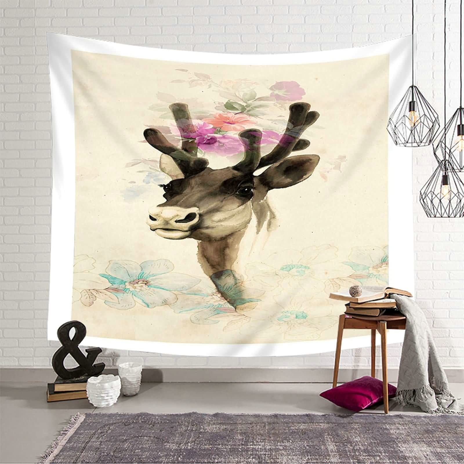 Tapiz de pared de 150 x 130 cm en marrón y rosa para dar un toque cálido al salón de tu hogar
