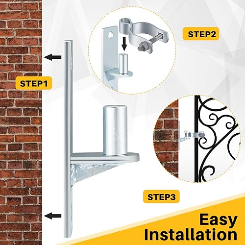 Miniatura 3 de 10 piezas de bisagra de puerta de poste de enlace de cadena de 1-58 pulgadas, bisagra de poste de puerta de acero galvanizado, piezas de valla de