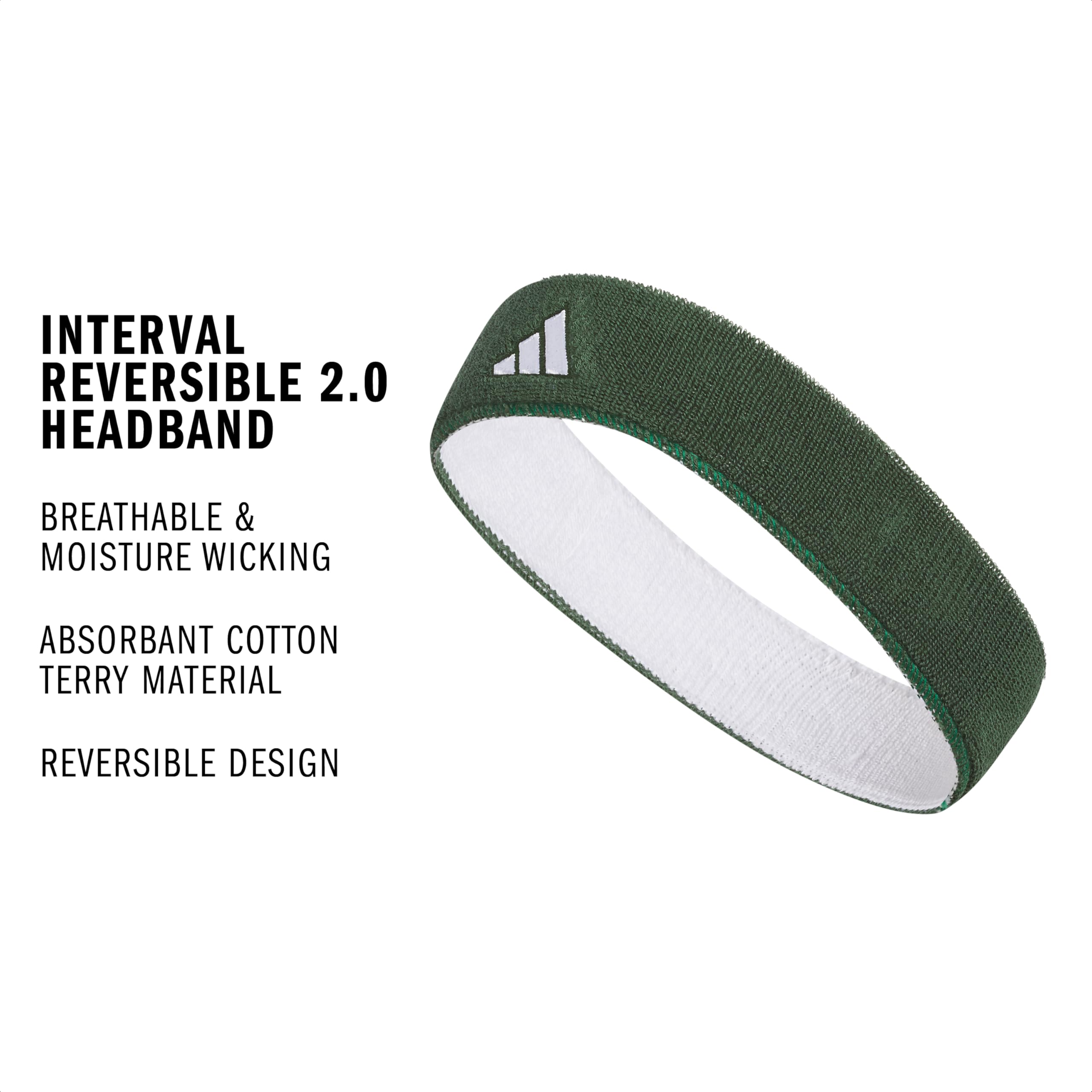 adidas Interval dwustronna opaska na głowę, niebieski, królewski niebieski, biały, jeden rozmiar