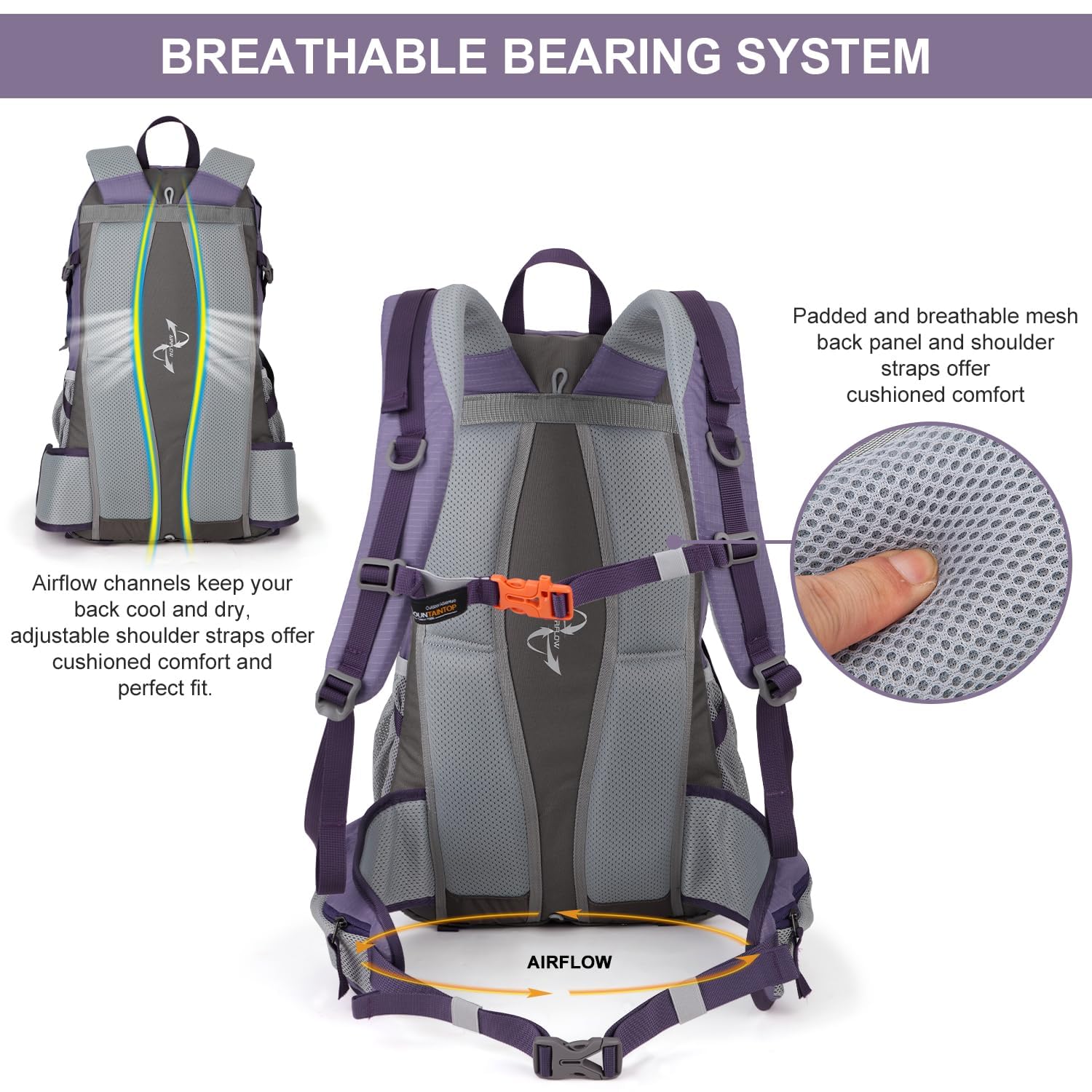Mountaintop 25 l / 40 l plecak trekkingowy dla mężczyzn i kobiet, plecak trekkingowy, outdoorowy, na kemping, wędrówki, podróże
