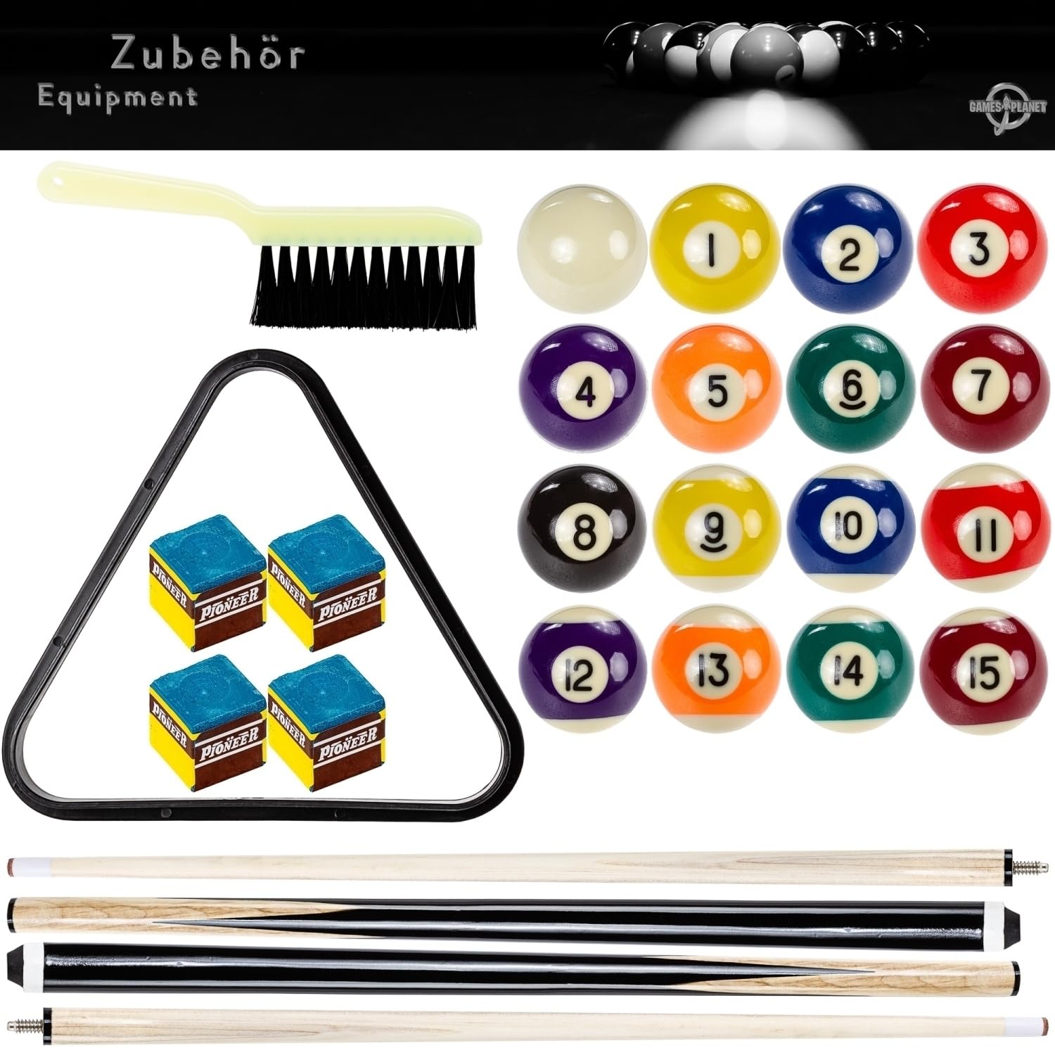 GAMES PLANET 6 ft Billardtisch Trendline“ + Zubehör, 9 Farbvarianten, 184 x 108 x 82 cm (LxBxH)