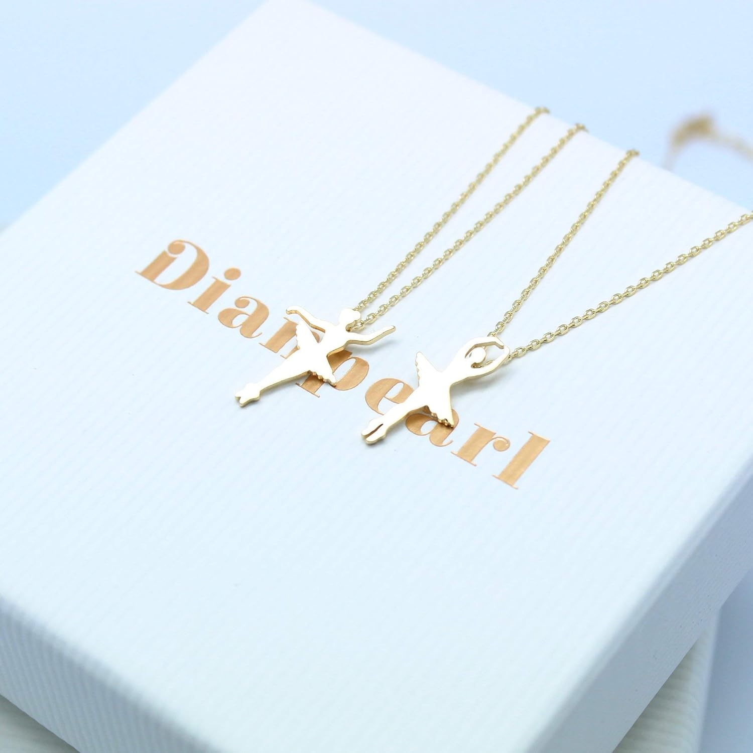 ballerina necklace,Ballerina Dancer Ballet Dance Pendant Necklace, Best friend necklace for 2 girls, BFF Necklace, friendship necklace for 2, gold dainty necklace, Christmas gift