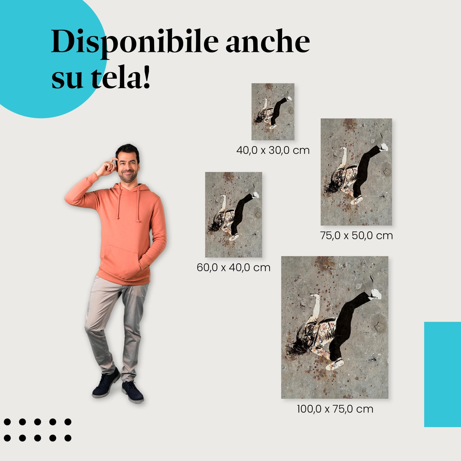 Postereck - 1701 - Hip hop, danza, musica, graffiti, break dance - Stampa con Scritta, Decorazione da Parete, Ideen Regalo, Stampa Fotografica - Tela - 100,0 cm x 75,0 cm