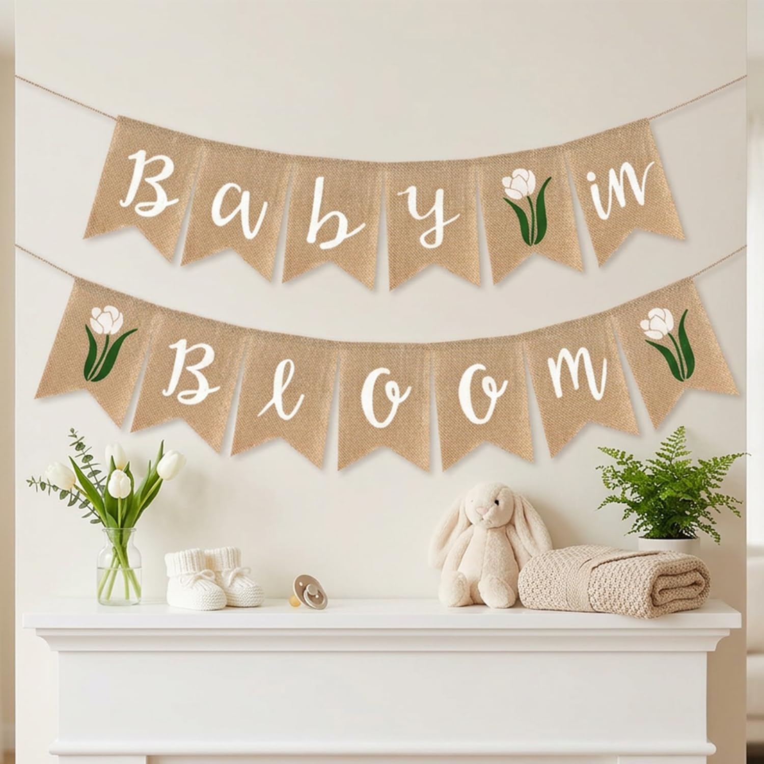 Banner In Iuta Welcome Baby – Ghirlanda Rustica Con Scritta Benvenuto Baby Per Baby Shower