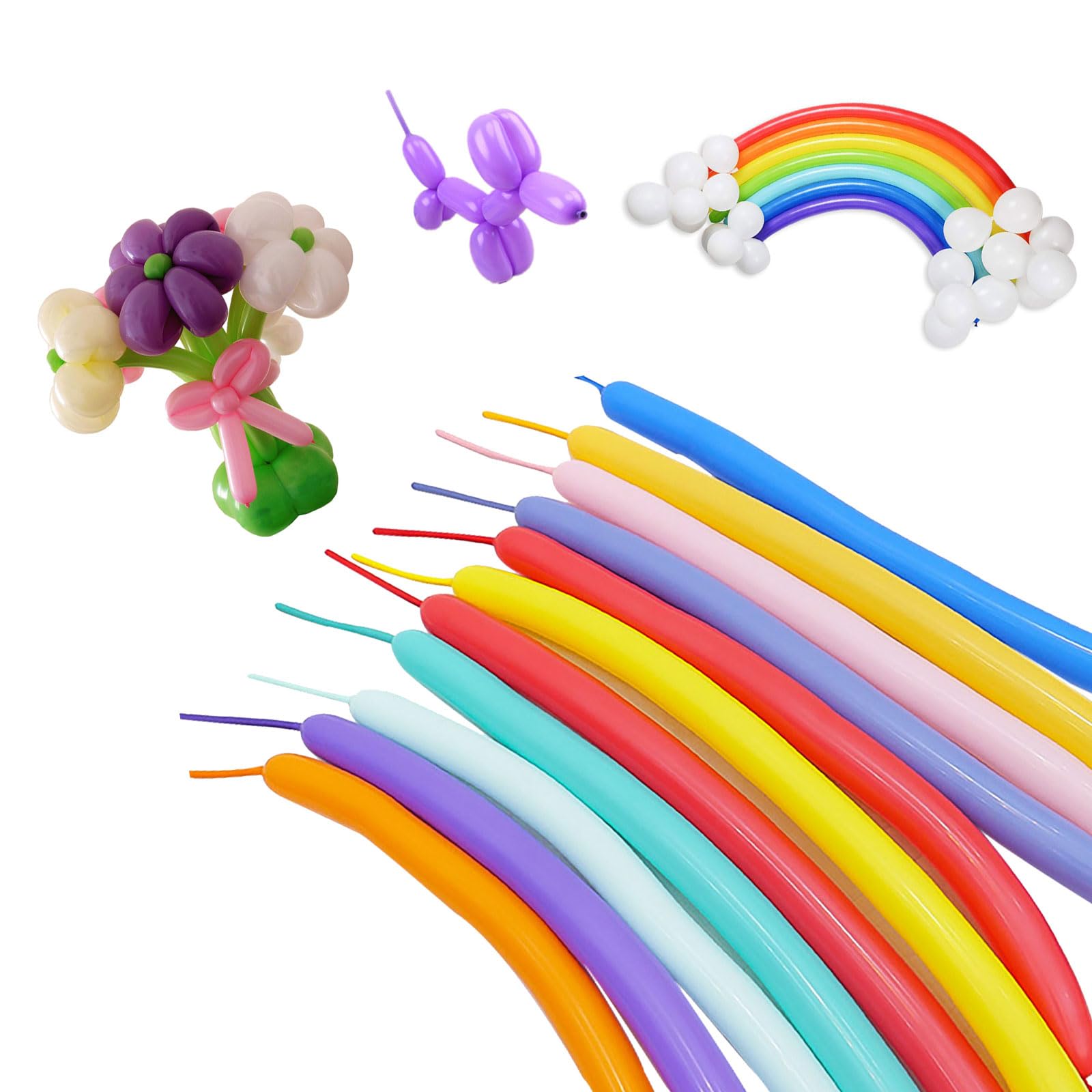 Amazon | 細長い バルーン アート 260 割れにくい 風船 ミックス色 100